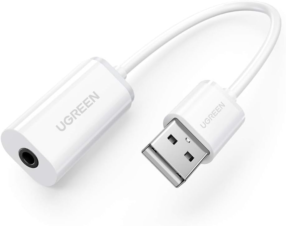 30712 UGREEN External Sound Card Jack USB Adapter for Computer