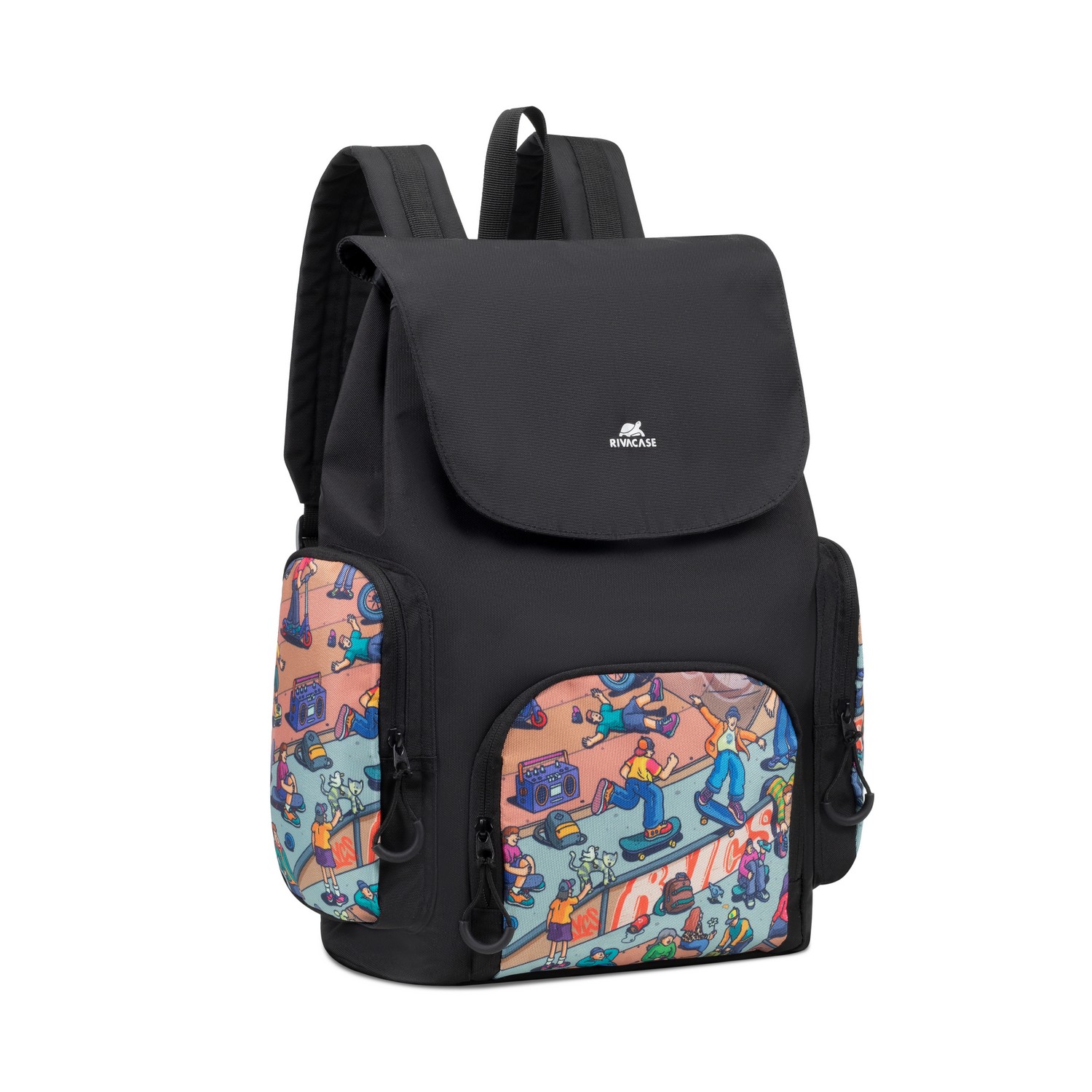 5425 black Urban backpack "Skaters", 15L